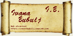 Ivana Bubulj vizit kartica